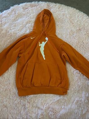 Nike Womans Orange Hooded Pullover with White Athletic Silhouette